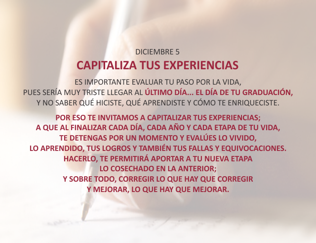 Capitaliza tus experiencias